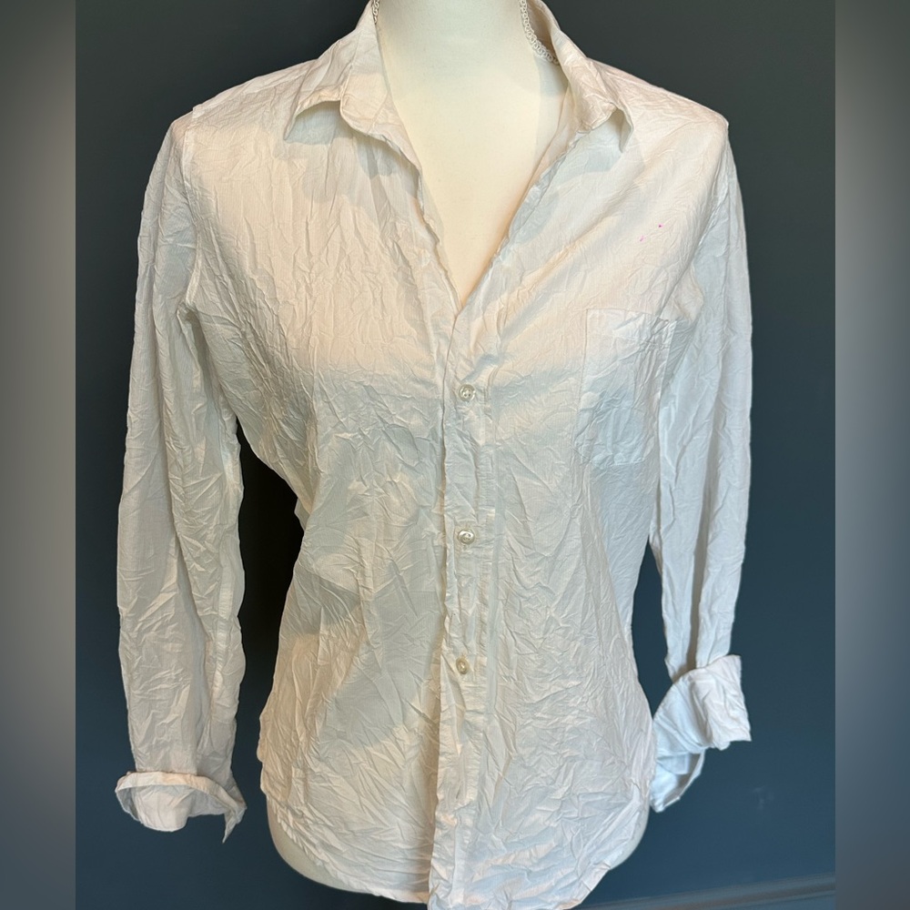 🤍🤍FRANK and EILEEN🤍🤍 small Crinkle Cotton Button down shirt!